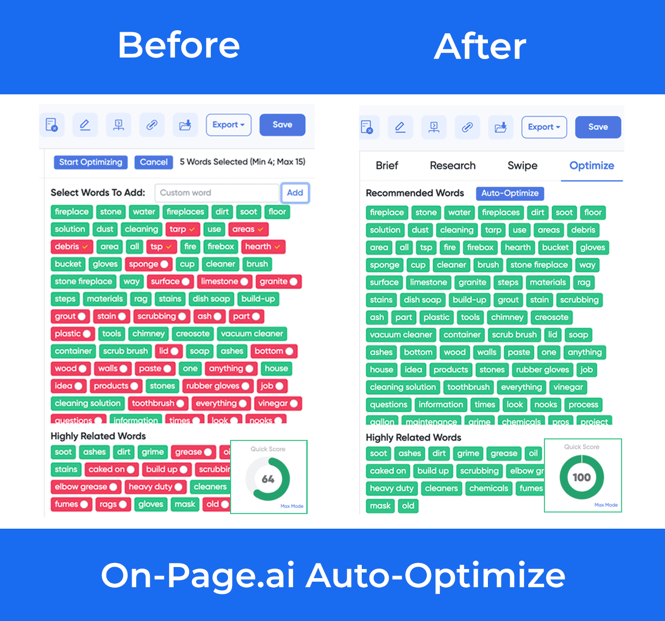 auto-optimize before and after