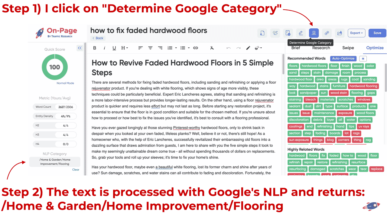 google category matching